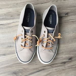 Grey Sperry Seacoast Canvas Sneakers